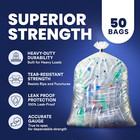 Trash Bags  Heavy-duty 55-60 Gallon Can Liners  38 x58   1 5 Mil  In Clear -    