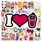 Boba Tea Stickers 50 Pcs Lot - Waterproof Decals Hydro Laptop Kids Cute Kawaii