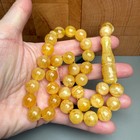 Handmade Yellow Amber Misbaha Tasbih Islamic Prayer Beads 12 3mm 45 5g