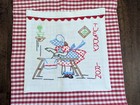Sm Tote Bag Hm W up-cycled Vtg Hand Embr Kitchen Towel homespun Fabric X Decor