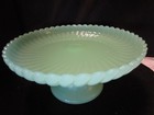 Vintage Jadeite Cake Stand Dish Swirl Shell Scalloped Edge 10 5    W Hard To Find