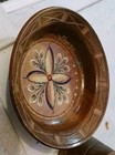 Antique Carved Turned Wood Bowl Decorative Floral 4 