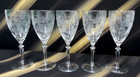 Set Of 5 Libbey Glass Rock Shape 2011-4 Goblets Water wine Glasses