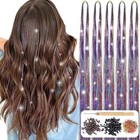 Hair Tinsel  48 Inch 5pcs 1200 Strands Colorful Glitter Tinsel Hair Extension   