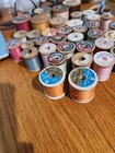 Vintage Lot Of 28 Thread Wooden Spools Sewing Crafts  Coats clark  Star belding