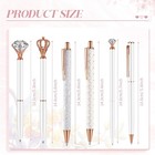 6 Pcs Ballpoint Pens Set Metal Crystal Diamond Pen 1 Count  pack Of 6   White 