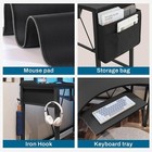 Triangle Corner Computer Desk With Keyboard Tray Home Office Desk W  Led Lights