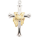 Sterling Silver 1 2  Cross With A Gold Plated Robe     18  Chain S3744tt18