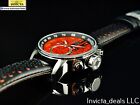 Invicta Men s 48mm S1 Rally Gpx Chronograph Orange black Dial Leather Ss Watch
