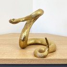 Snake Ornament Statue Figurine Sculpture Home Decor Animal Reptile Gold Resin