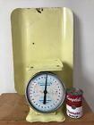 Vtg Antique American Family Yellow Enamel Pink Metal Baby Nursery Scale W Tray