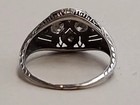 Vintage Edwardian Style Lab Created Diamond Art Deco Engagement 14k Gold Fn Ring
