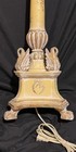 Vintage Decorative Italian Art Table Lamp Swans Made In Italy Yellow White Gold