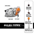 Headlight Pair For 2006 2007 2008 Honda Pilot Halogen Amber Reflector With Bulbs