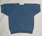 Vintage 60s Utility Knit Short Sleeve Raglan Crewneck Sweatshirt Small 1960s