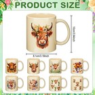 Maxdot 8 Pcs Highland Cow Ceramic Coffee Mugs Set 12 Oz Handle Pan-maxdot-4171