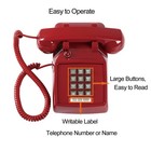 Red Landline Phone Corded Telephone Retro Desk Phone Vintage Style Home