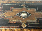 Antique  Burl Wood Inlay W  Key Victorian Sewing Box