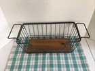 Vtg Metal Wire Basket Wood Bottom Industrial  Country Rustic Farmhouse Decor Euc