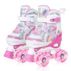  Girls Roller Skates For Kids  4 Size Adjustable Small 10c-13c  Peachpink