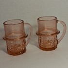 Mr  Peanut Reproduction Orange-pink Depression Glass Mug Mugs Cups Advertising