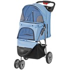 Dog Stroller For Small Medium Dogs With 3 Wheels Jogger Travel Pet Stroller Blue