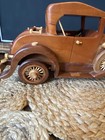 Collectible Wood  Handmade Vintage Retro Car Signed By Artist Man Cave