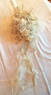 Vintage Wedding Bouquet  Pearls  Ribbon  White Roses 12  Wide 36  Long