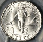 1945-s Pcgs Ms 65 Philippines Silver 50 Centavos Gem Wwii Usa Coin  26022002c 