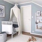 Kids Bed Canopy With Pom Pom Hanging Net For Baby Crib Nook Castle Game Tent