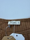 Kori Sweater Dress Womens L Brown Ribbed Knit Ruched Long Sleeve Bodycon