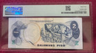 Philippines  2 Pesos Abl Marcos Licaros Pmg Unc 64 Low Serial A000100