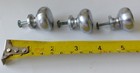 Lot Of 3 Vintage Brushed Satin Chrome Cabinet Knobs 1 25  Mushroom Drawer Pulls
