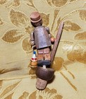 Vintage Anri Drunk Man Mechanical Wine Bottle Cork Stopper Carved Wood Italy
