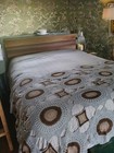 Boho Monochromatic Tasseled Crochet Cotton Throw Hand Crocheted By Artisan Woman