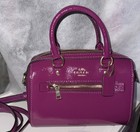 Nwt Coach Patent Leather Mini Rowan Crossbody Ce631 Dark Magenta - Gorgeous  