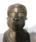 Early mid 20th C  Hemba Congo African Bronze Figure Of Respected Elder W  Beard 