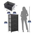 Chest Storage 4 Drawers Fabric Gray Dresser Bedroom Cabinet Furniture Organizer