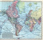 1907 Rand Mcnally Map World Travel Chart Steamer Routes Distances 14x47 