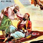 Hamlins Wizard Oil Arab Emin Pasha Bottle Cure Big Advertising Hanger Card J us