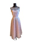 80 s 50s Style Pink Lace Fit Flare Party Wedding Dress Rockabilly Pinup Size Xxs