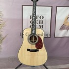 Custom Natural Acoustic Electric Guitar Solid Spruce Top Abalone Inlay W 301eq