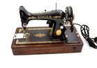 1920s Singer Model 99 Sewing Machine W  Bentwood Case   Accessories