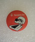 1984 Sarajevo Yugoslavia  Olympic Games Official Mascot Vucko Wolf Pin Badge