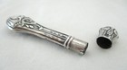 Antique  Victorian  Sterling  Repousse  Sewing Needle Case  Petite