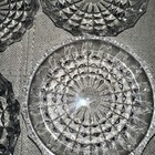 Set Of 4 Vintage Cut Glass Mcm Crystal Coaster Or Ashtray 