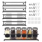 4 Packs Kitchen Spice Rack Organizer Storage Shelf Cabinet Jar Holder Wall Mount