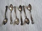 6 Vintage 1847 Rogers Bros 1904 Grape Pattern Silverplate Fruit Orange Spoons