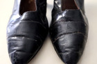 Antique Victorian Edwardian Black Leather Shoes 2 5    Heel 9 5    Inner Sole