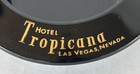 Tropicana Las Vegas Ashtray Black Glass Vintage Casino Hotel Memorabilia